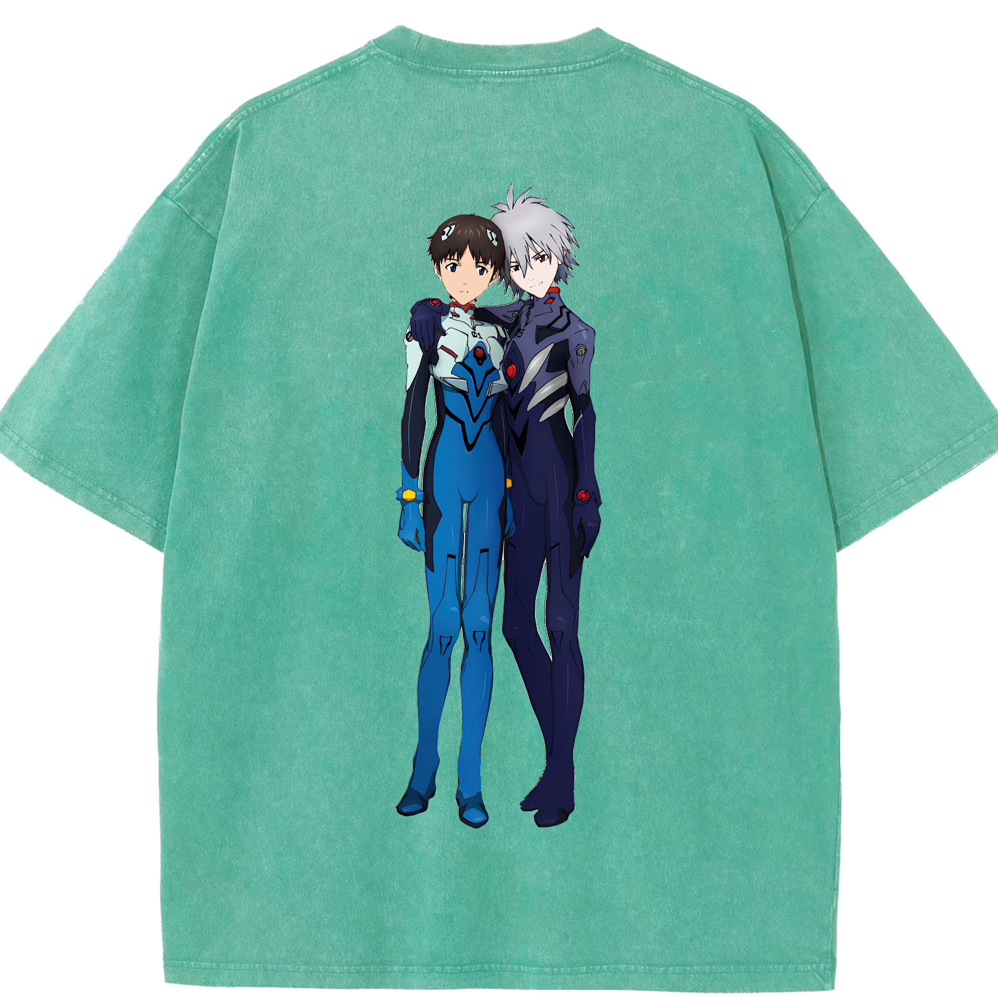（画像用） EVA 新世紀エヴァンゲリオン 綿100% ヴィンテージ風 半袖Tシャツ（背面プリント）